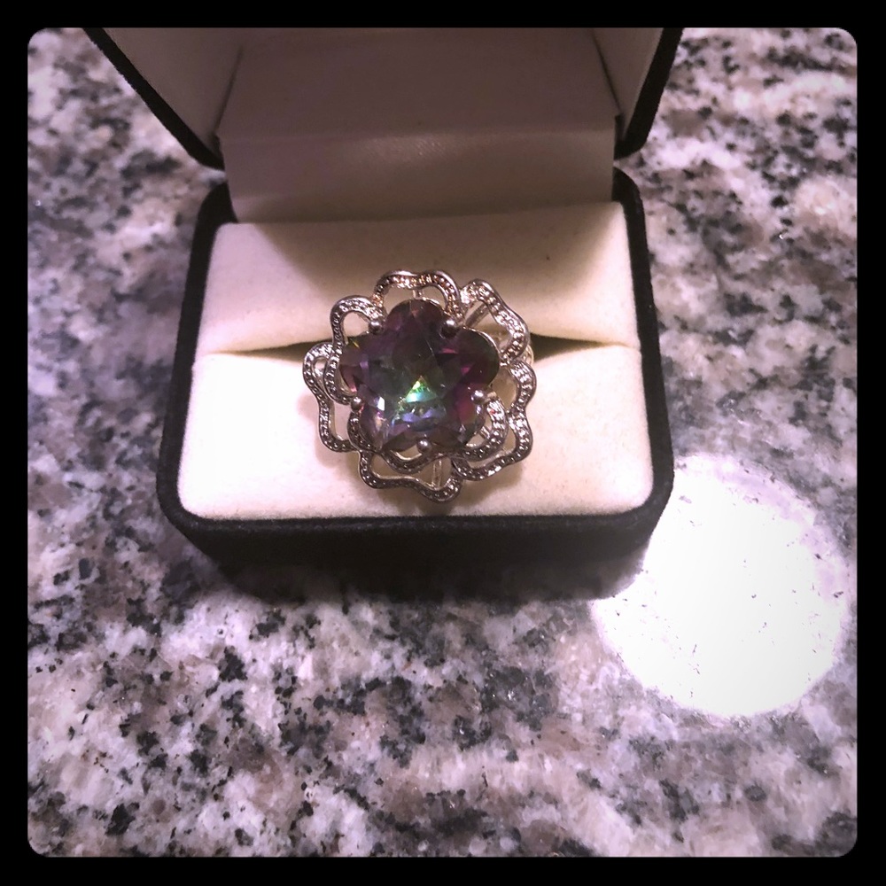 Mystic topaz ring